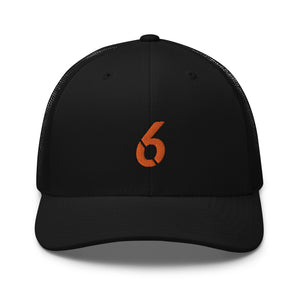 Trucker Cap Orange 6 Logo - 6IX Collection 